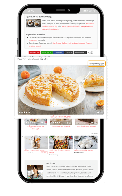Native Advertising - Screenshot symplr engage WordPress Plugin Inhaltsempfehlungen